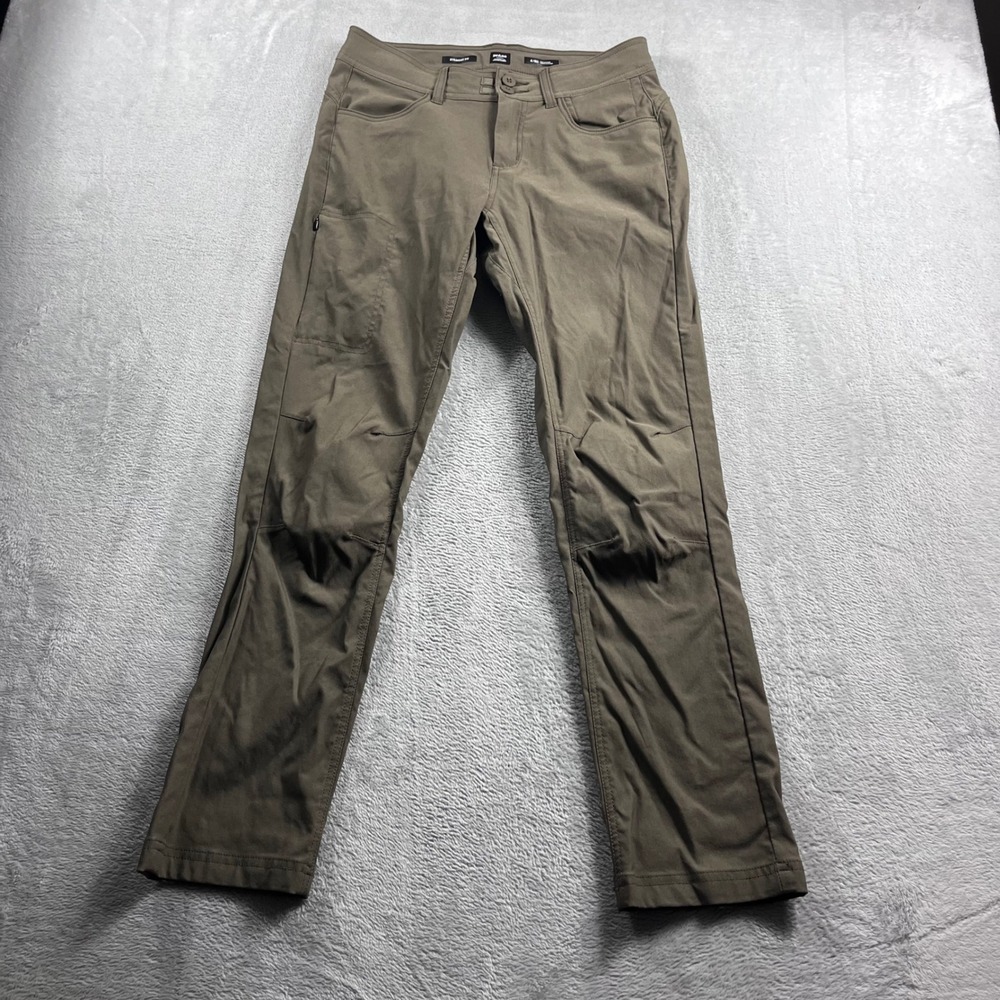 Prana Halle Straight Fit Hiking Pants Olive Green Women 4 RG Stretch Zion Trail